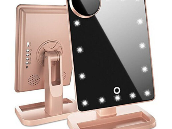 Touch Screen Makeup Mirror With 20 LED Light Bluetooth Music Speaker 10X Magnifying Mirrors Lights